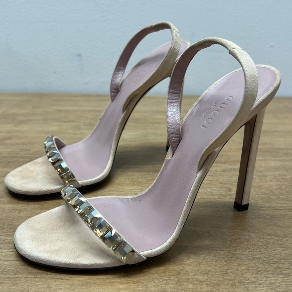 Gucci Mallory heels Sandals thin strap Swarovski crystal 6.5 - Picture 5 of 10